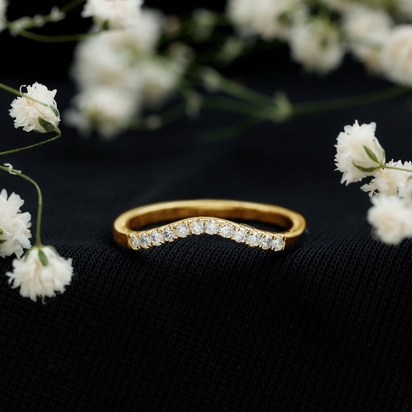 Certified Lab Grown Diamond Curved Stackable Ring Rosec Jewels