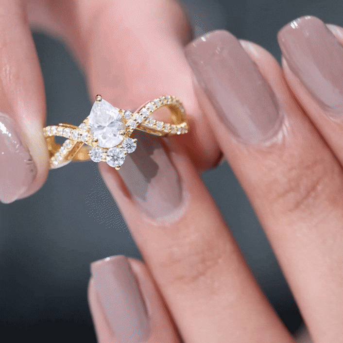 Lab Grown Diamond Teardrop Designer Engagement Ring Rosec Jewels