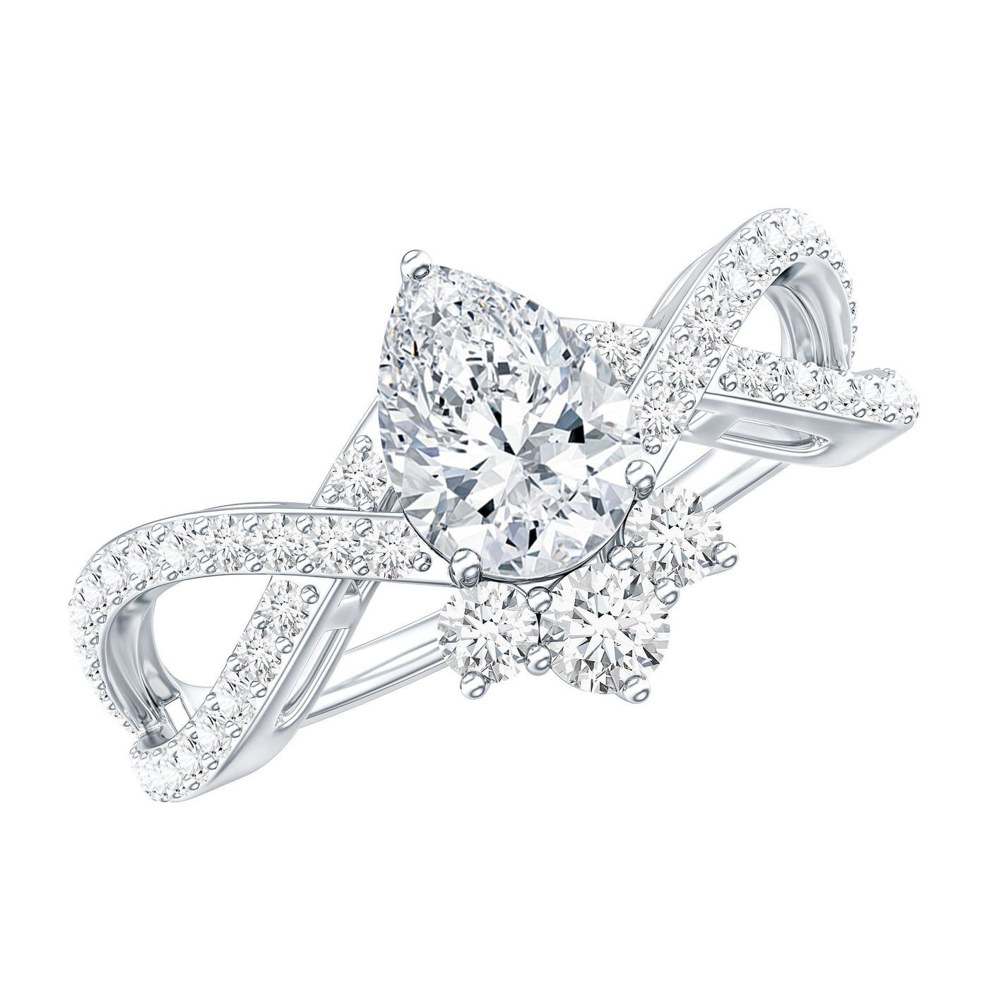 Lab Grown Diamond Teardrop Designer Engagement Ring Rosec Jewels