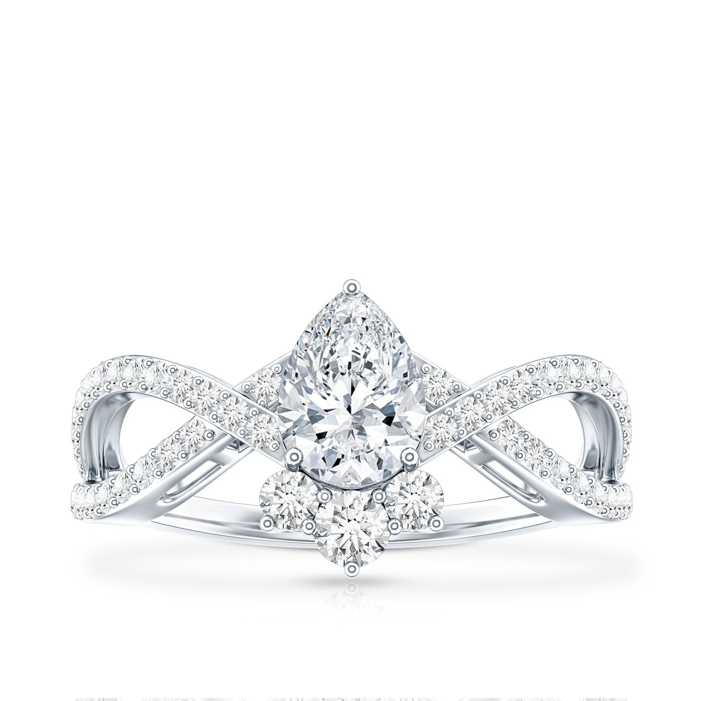 Lab Grown Diamond Teardrop Designer Engagement Ring Rosec Jewels