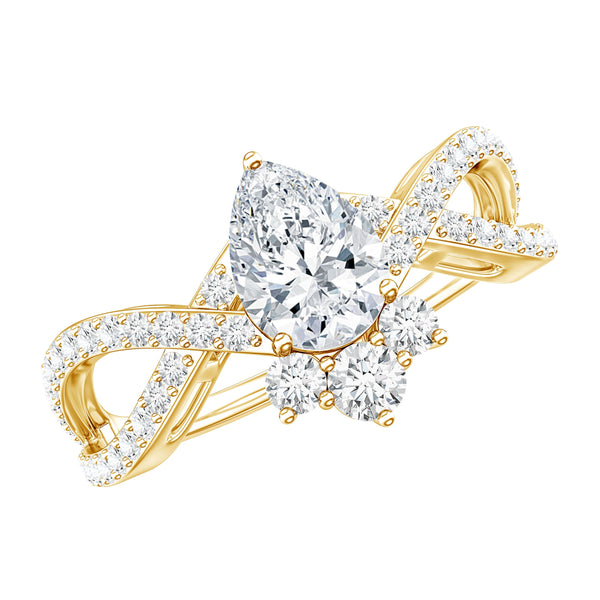 Lab Grown Diamond Teardrop Designer Engagement Ring Rosec Jewels