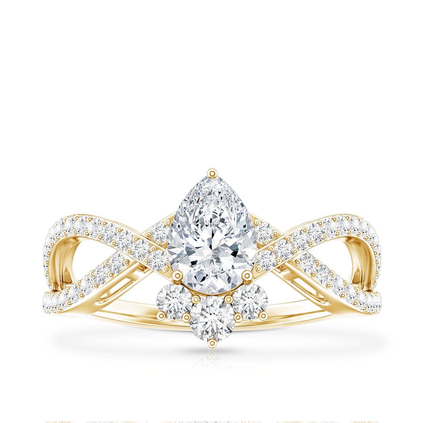 Lab Grown Diamond Teardrop Designer Engagement Ring Rosec Jewels