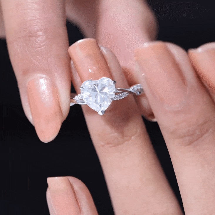 Brilliant Cut Lab Grown Diamond Heart Shape Engagement Ring Rosec Jewels