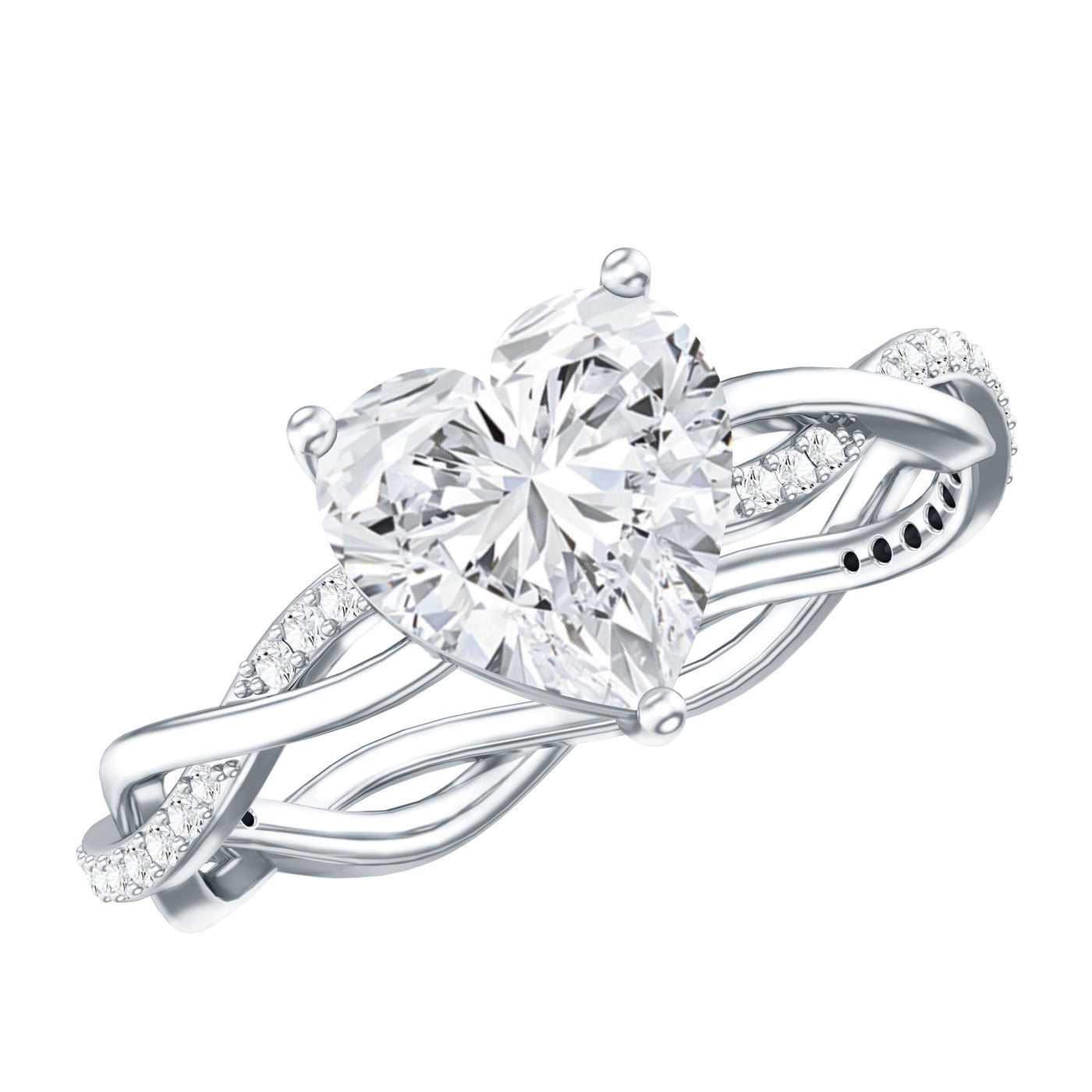 Brilliant Cut Lab Grown Diamond Heart Shape Engagement Ring Rosec Jewels