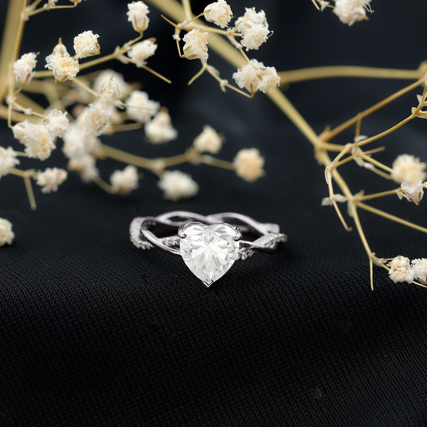 Brilliant Cut Lab Grown Diamond Heart Shape Engagement Ring Rosec Jewels