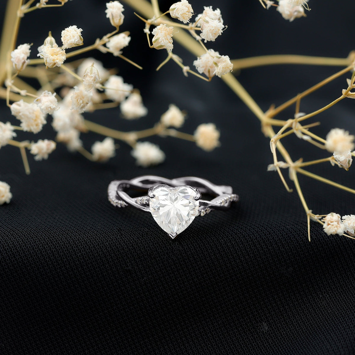Brilliant Cut Lab Grown Diamond Heart Shape Engagement Ring Rosec Jewels