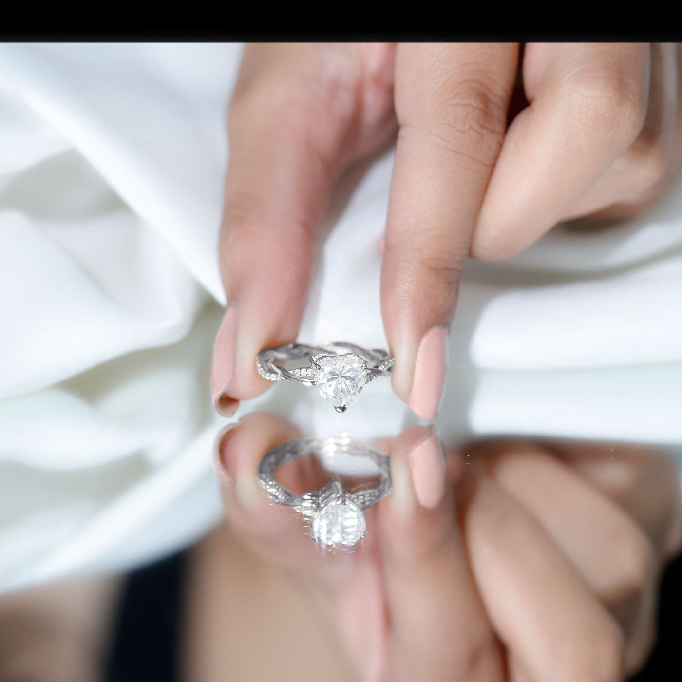 Brilliant Cut Lab Grown Diamond Heart Shape Engagement Ring Rosec Jewels