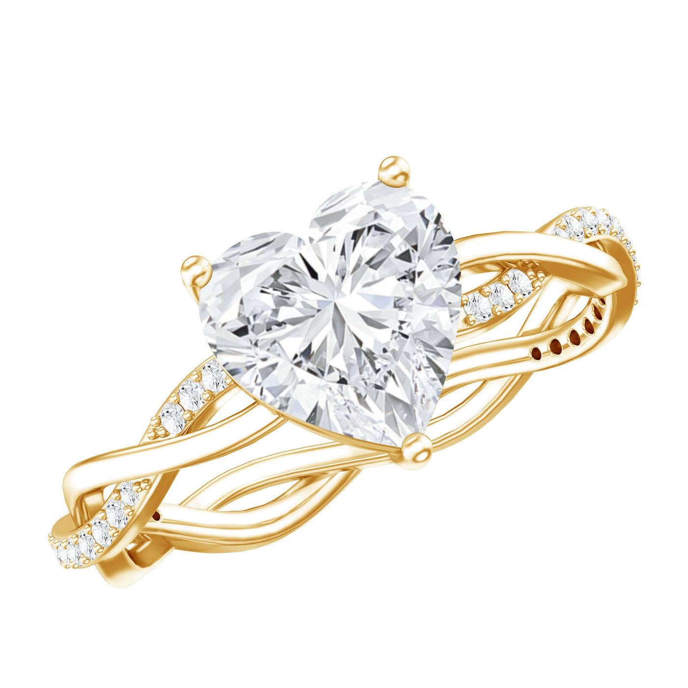 Brilliant Cut Lab Grown Diamond Heart Shape Engagement Ring Rosec Jewels