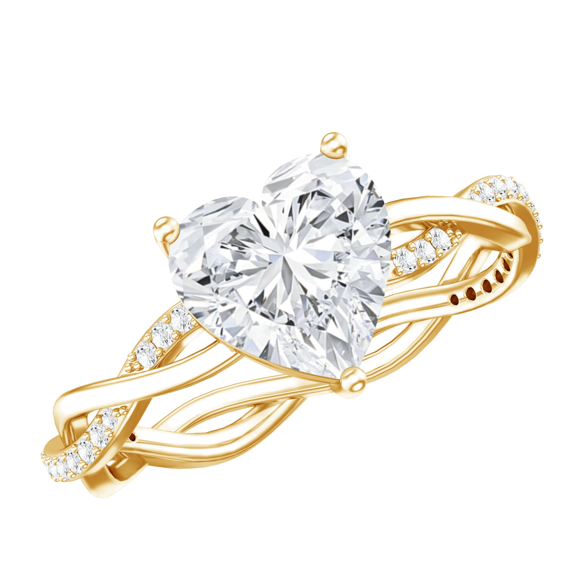 Brilliant Cut Lab Grown Diamond Heart Shape Engagement Ring Rosec Jewels