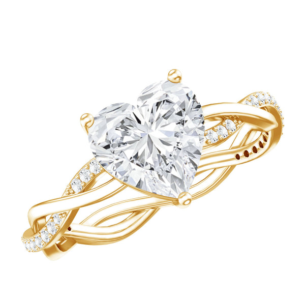 Brilliant Cut Lab Grown Diamond Heart Shape Engagement Ring Rosec Jewels