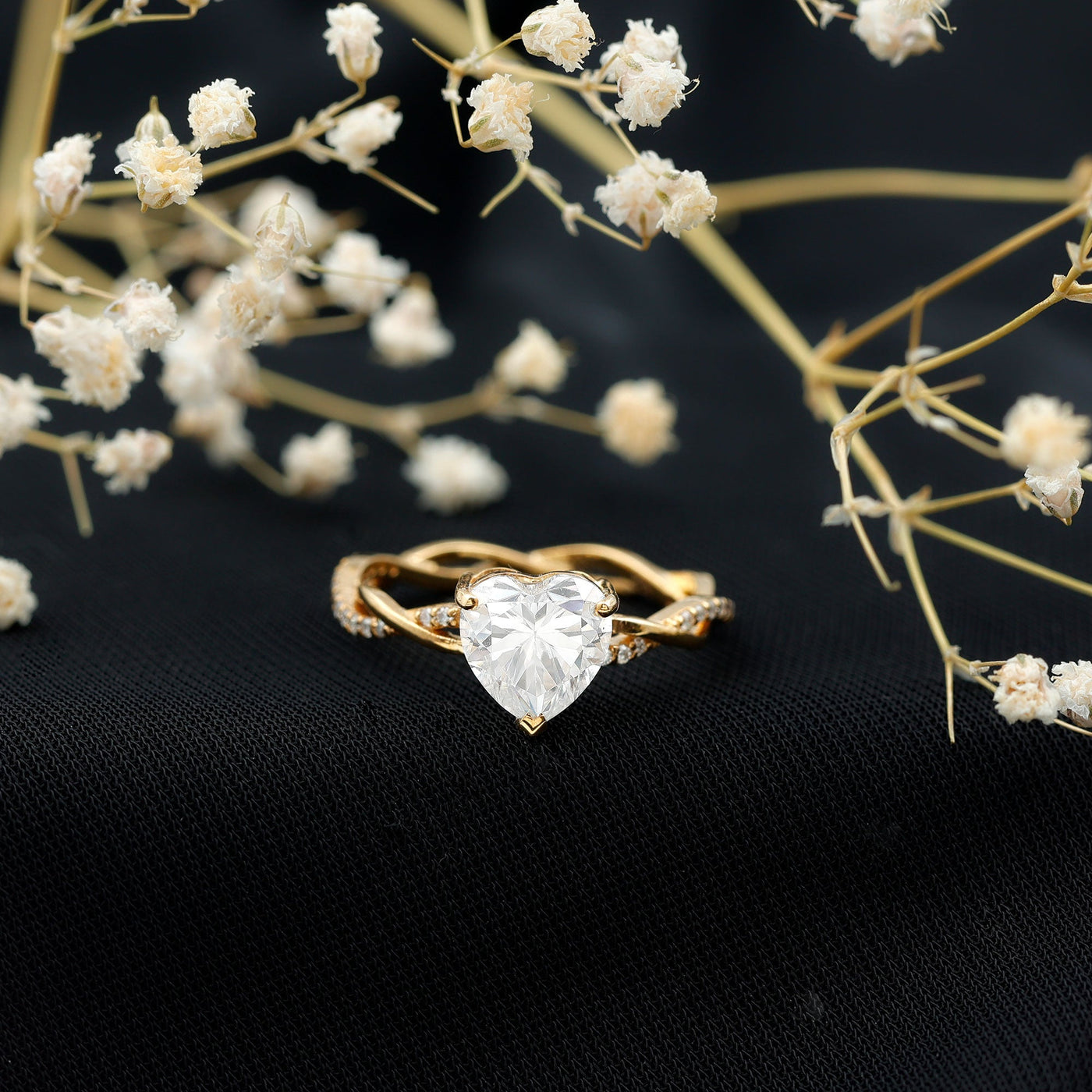 Brilliant Cut Lab Grown Diamond Heart Shape Engagement Ring Rosec Jewels
