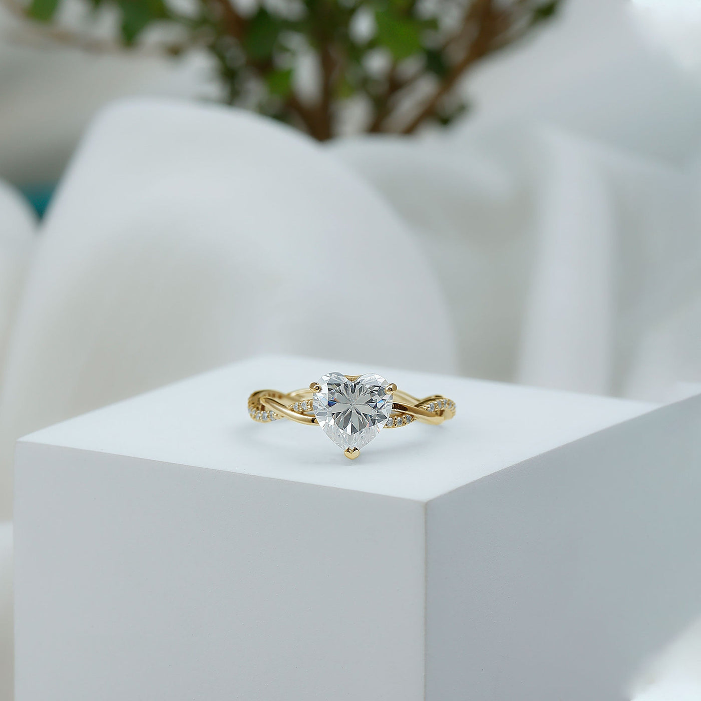 Brilliant Cut Lab Grown Diamond Heart Shape Engagement Ring Rosec Jewels