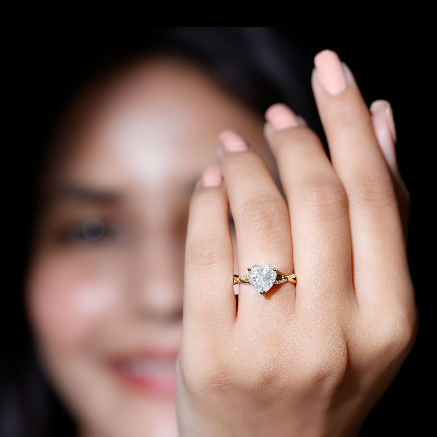 Brilliant Cut Lab Grown Diamond Heart Shape Engagement Ring Rosec Jewels