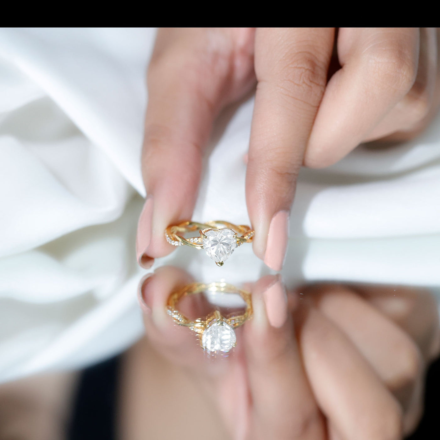 Brilliant Cut Lab Grown Diamond Heart Shape Engagement Ring Rosec Jewels
