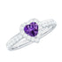 Heart Shape Amethyst and Diamond Halo Engagement Ring Rosec Jewels