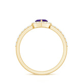 Heart Shape Amethyst and Diamond Halo Engagement Ring Rosec Jewels