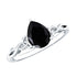 Solitaire Pear Cut Black Onyx Engagement Ring with Celtic Band Rosec Jewels