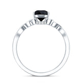 Solitaire Pear Cut Black Onyx Engagement Ring with Celtic Band Rosec Jewels