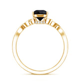 Solitaire Pear Cut Black Onyx Engagement Ring with Celtic Band Rosec Jewels