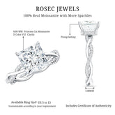 Certified 3 Carat Moissanite Princess Cut Engagement Ring with Braided Shank Rosec Jewels