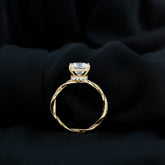 Certified 3 Carat Moissanite Princess Cut Engagement Ring with Braided Shank Rosec Jewels