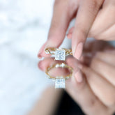 Certified 3 Carat Moissanite Princess Cut Engagement Ring with Braided Shank Rosec Jewels