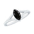 Minimal Black Spinel Marquise Engagement Ring with Diamond Split Shank Rosec Jewels