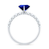 Certified 0.9 Carat Lab Created Blue Sapphire Heart Engagement Ring with Diamond Rosec Jewels