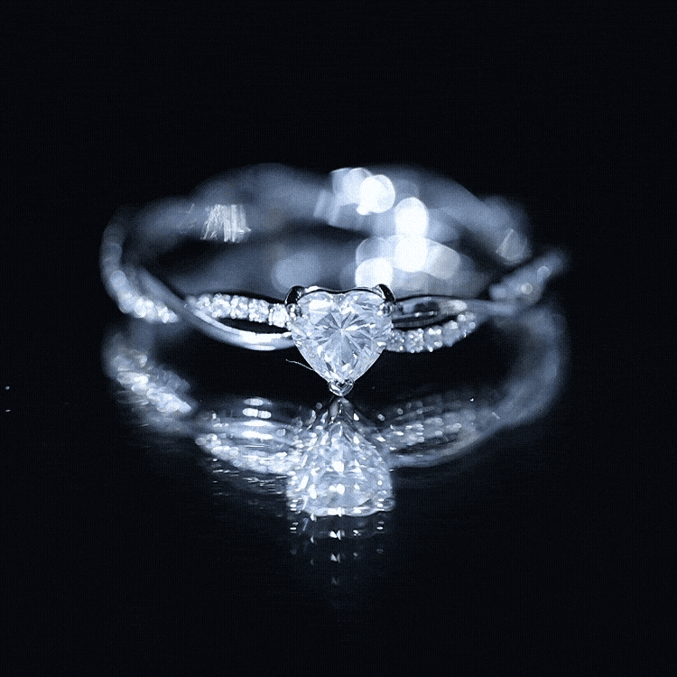 Heart Shape Moissanite Solitaire Promise Ring Rosec Jewels