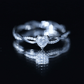 Heart Shape Moissanite Solitaire Promise Ring Rosec Jewels