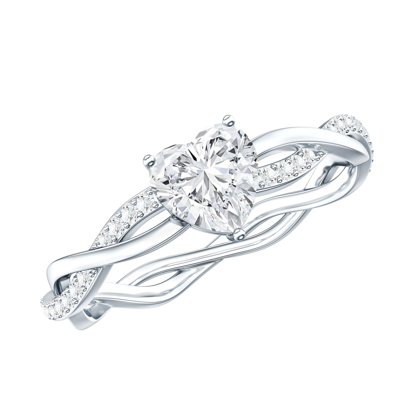 Heart Shape Moissanite Solitaire Promise Ring Rosec Jewels