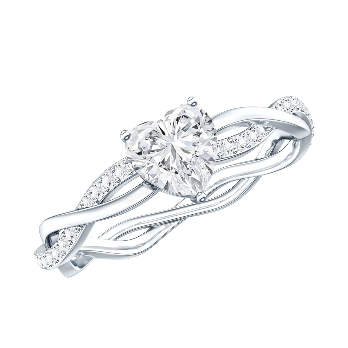 Heart Shape Moissanite Solitaire Promise Ring Rosec Jewels