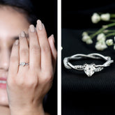 Heart Shape Moissanite Solitaire Promise Ring Rosec Jewels