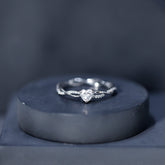 Heart Shape Moissanite Solitaire Promise Ring Rosec Jewels