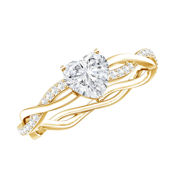 Heart Shape Moissanite Solitaire Promise Ring Rosec Jewels