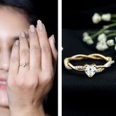 Heart Shape Moissanite Solitaire Promise Ring Rosec Jewels