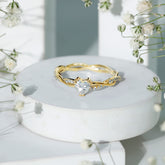 Heart Shape Moissanite Solitaire Promise Ring Rosec Jewels