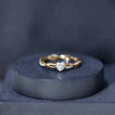 Heart Shape Moissanite Solitaire Promise Ring Rosec Jewels