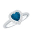 Heart Shaped London Blue Topaz Engagement Ring with Diamond Halo Rosec Jewels