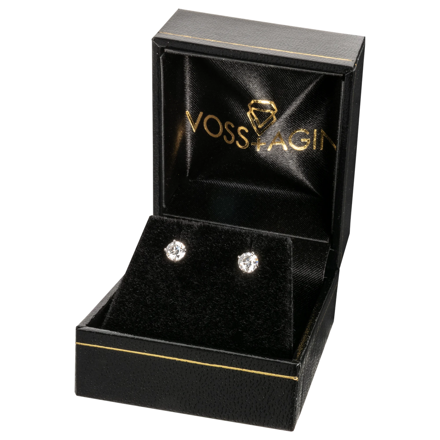 2.00 CTW AGI Certified Lab Grown Diamond Stud Earrings in 14K Gold – E Color, VS Clarity VossAgin