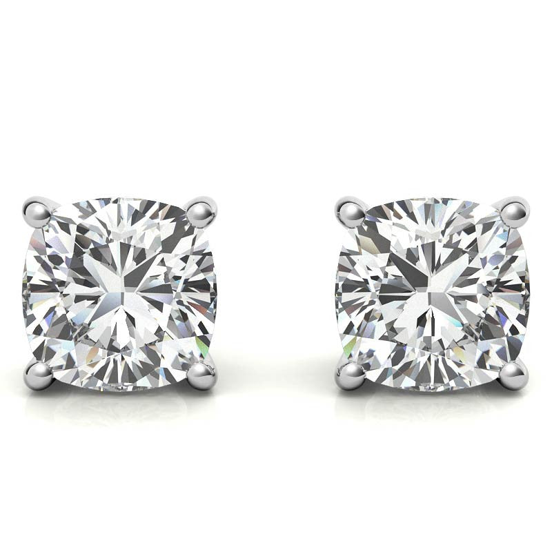 1 CTW Lab-Grown Diamond Stud Earrings - G/VS Clarity - 14k Gold Over Sterling Silver - White or Yellow Gold Option VossAgin