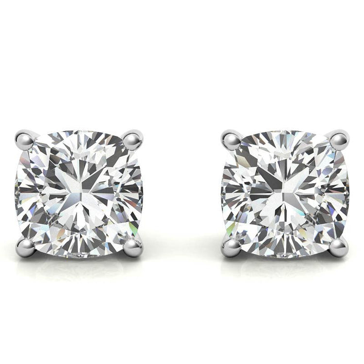 1 CTW Lab-Grown Diamond Stud Earrings - G/VS Clarity - 14k Gold Over Sterling Silver - White or Yellow Gold Option VossAgin