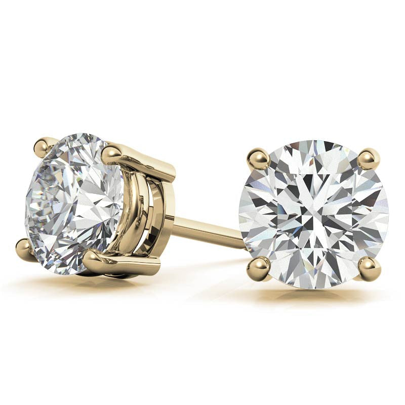 1 CTW Lab-Grown Diamond Stud Earrings - G/VS Clarity - 14k Gold Over Sterling Silver - White or Yellow Gold Option VossAgin