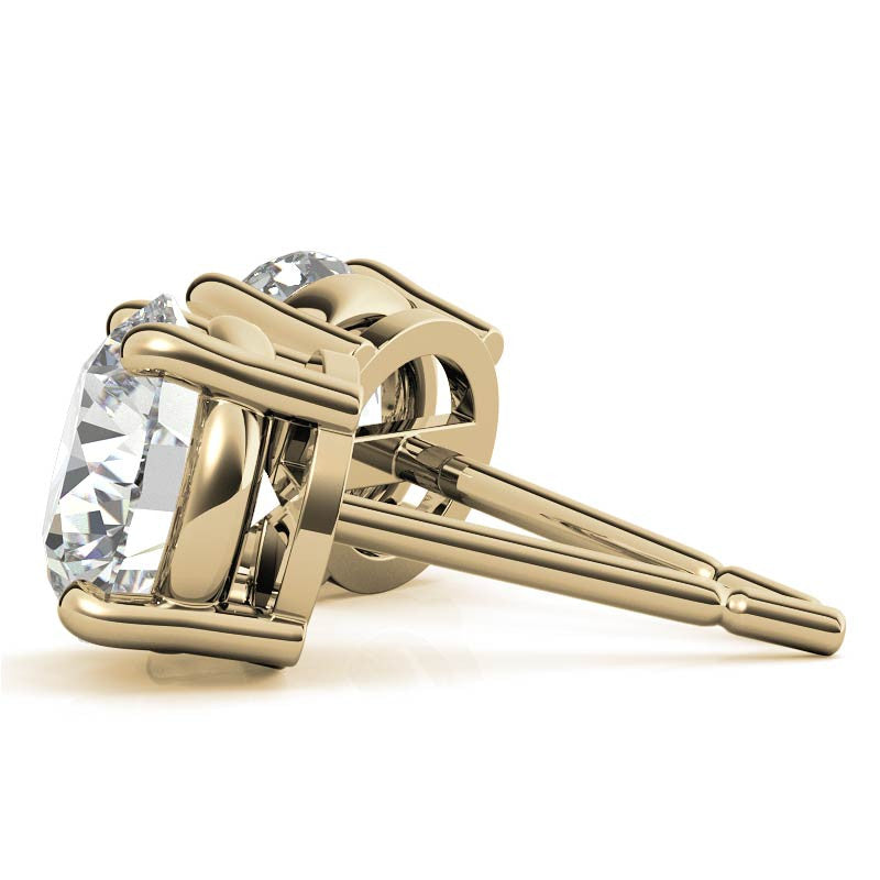 1 CTW Lab-Grown Diamond Stud Earrings - G/VS Clarity - 14k Gold Over Sterling Silver - White or Yellow Gold Option VossAgin