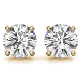1 CTW Lab-Grown Diamond Stud Earrings - G/VS Clarity - 14k Gold Over Sterling Silver - White or Yellow Gold Option VossAgin
