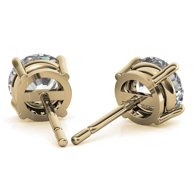 1 CTW Lab-Grown Diamond Stud Earrings - G/VS Clarity - 14k Gold Over Sterling Silver - White or Yellow Gold Option VossAgin