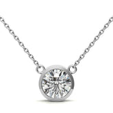 3.00 CTW Lab Grown Diamond Bezel Pendant Necklace in 14K Gold VossAgin