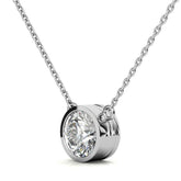 3.00 CTW Lab Grown Diamond Bezel Pendant Necklace in 14K Gold VossAgin
