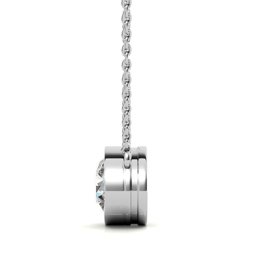 3.00 CTW Lab Grown Diamond Bezel Pendant Necklace in 14K Gold VossAgin