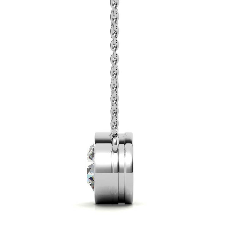 3.00 CTW Lab Grown Diamond Bezel Pendant Necklace in 14K Gold VossAgin